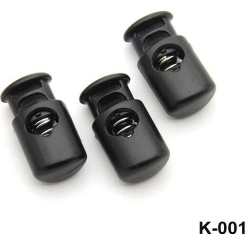 K-001 80 pcs / lot black plastic POM ball cord lock toggles plastic stoppers 7mm bungee cord free shipping