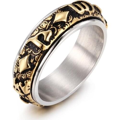 Sutra ring six words mantra ring heart ring finger retro ornaments