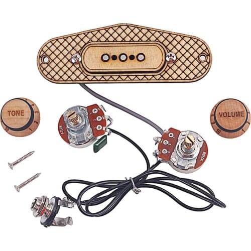 Pickup Wiring Kit PIckup Piezo Sensitive Transducer Pickups Prewired Amplifier for Cigar Box Guitars and Acoustic Instruments