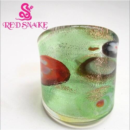 RED SNAKE Fashion Handmade Ring green with color drops Murano Glass Rings