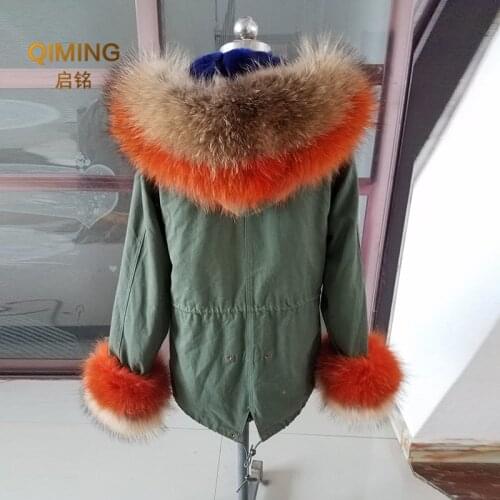 100% Real Fur Collar Cuffs Suit Big Natural Raccoon Fur Fox Fur Winter Fashion