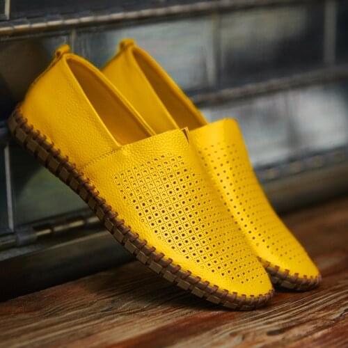 KEZZLY Big Size Men Genuine Leather Shoes Slip On Black Shoes Real Leather Loafers Mens Moccasins Shoes Italian Designer Shoes