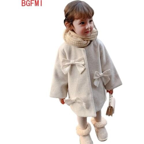 1-10 Y Baby Girls Coat Winter Thicken Autumn/Winter New Children Thicken Padded Woolen Coat Windbreaker Jacket Girls Kid Outfits