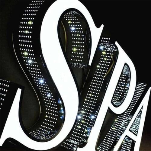Factory Outlet laser cutting front lit & Side lit logo, Customized signages, outdoor shop name LED letters signs