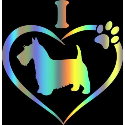 S51572 Various Sizes/Colors Car Stickers Vinyl Decal I Love My Scottish Terrier Dog Animal Motorcycle Decorative Accessories