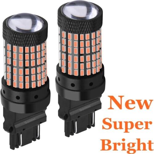 2PCS T25 3157 3156 P27/7W P27W Super Bright 1600lm LED Car Brake Bulbs Auto Turn Signals Lamp Daytime Running Lights Red Yellow