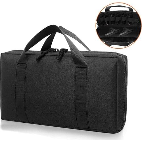Tactical Pouch Gun Case Padded Shockproof Protection Pistol Handgun Holder Bag with Magazine Storage Slots