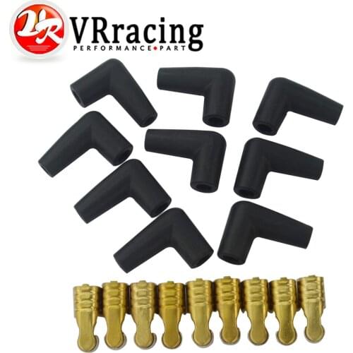 VR - 9 pcs / set HEI style distributor caps Spark Plug Wire Male Rubber Boots Terminals Ends Connector set VR-SSC03