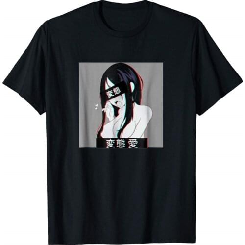 Hentai Japanese Otaku T-Shirt Fashion Tees Tops Street Wear T Shirt Solid Color Short Sleeve tshirt tees harajuku