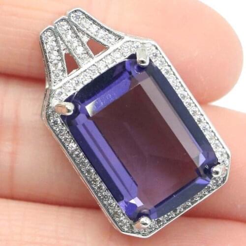 34x27mm Highly Recommend Starfish Shape Silver Pendant for Women Created Aquamarine Fine Jewelry