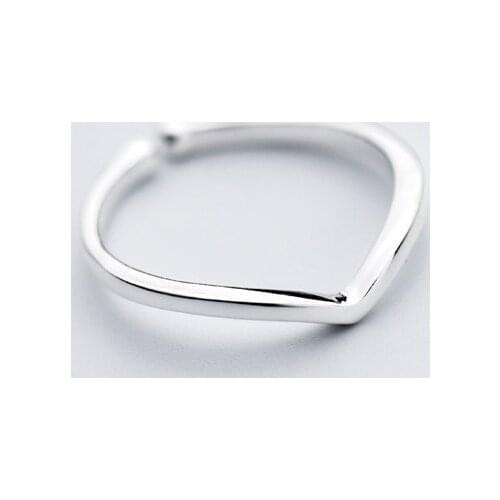 MloveAcc Women V Shape Joint Ring Open Fashion Jewelry Pure 925 Sterling Silver Finger Rings Best Gift