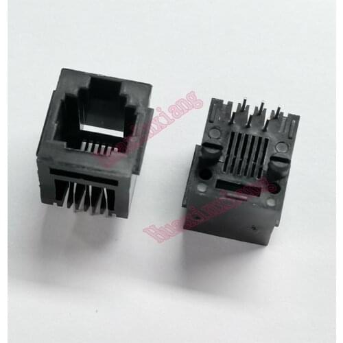 100pcs/Lot 52-6P6C RJ11 6P6C Femlae Jack/Socket Connector 180 degree vertical Black With edge For Phone