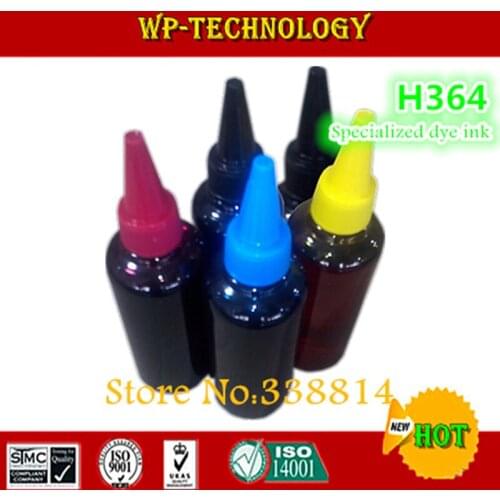 5 color Refill ink suit for HP364 , Specialized dye ink suit for HPB8550 hpB8553 hpB8558 hpC6380 hpC6383 hpC5383 , bottle ink
