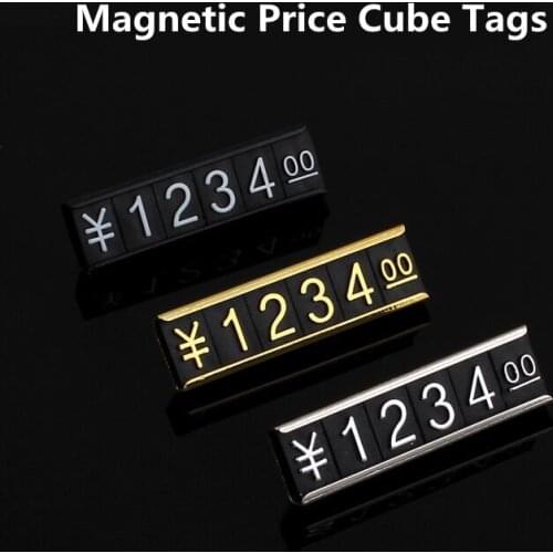 5 Sets Magnetic Counter Stand Label Tag Store Sign Holders Metal Base Number Price Tag Price Display Stand