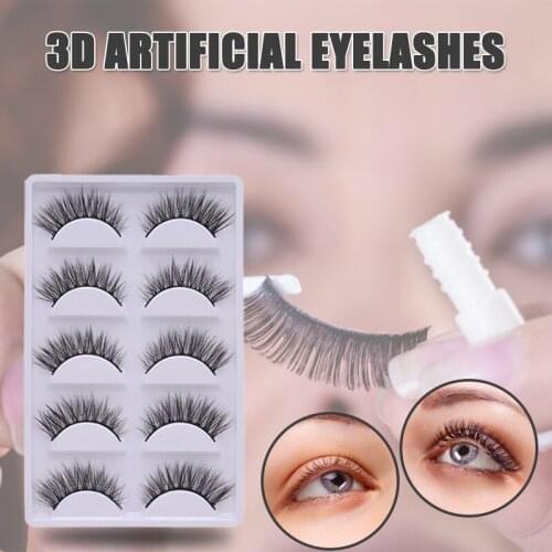 5 Pairs Multi Layered False Eyelashes Fluffy Volume Lashes 3D Layered Effect Reusable Easy to Apply False Eyelashes MA