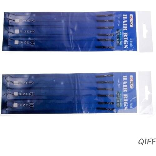 6Pcs Barbless Size 6 8 10 Carp Fishing Hook Tackle Hair Rigs Accessories Tackles