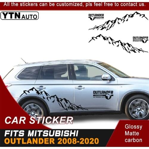Car Decals For Mitsubishi Outlander 2008-2020 Side Body Mountain 4X4 Graphic Vinyl Car Sticker Car Stickers And Decals
