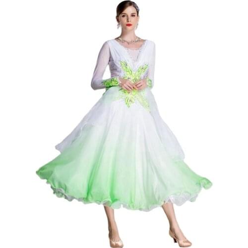 B-18204 Gradual chiffon modern smooth dance performance dress swing womens Waltz social ballroom dance competition dress
