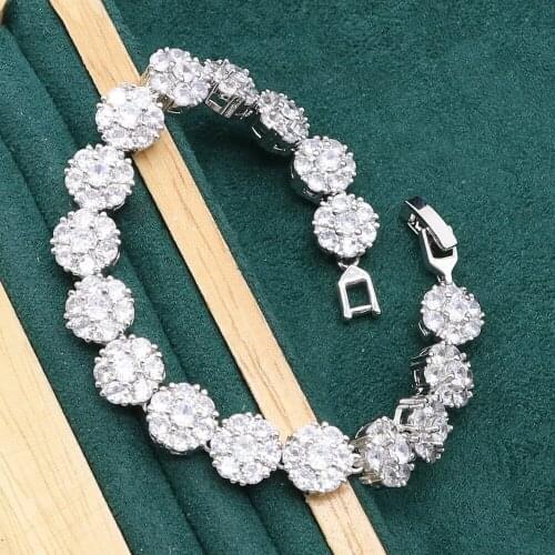 White Topaz Silver Bracelet for Women Birthday Daily Jewelry