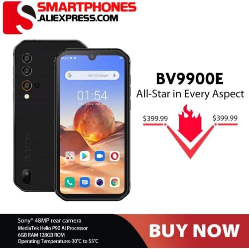 Blackview BV9900E Helio P90 Rugged Smartphone 6GB+128GB IP68 Waterproof 4380mAh 48MP Camera NFC Android 10 Mobile Phone