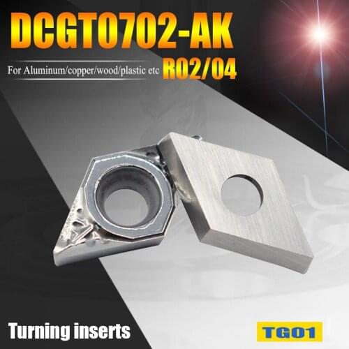DCGT070202-AK DCGT 0702 internal turning tools carbide inserts DCG070204-AK CNC tools lathe cutter for aluminum copper wood