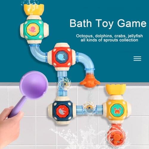 Baby Kids Bath Toy Suction Cup Track Water Games Toys Children Water Bathroom Bath Shower Water Bath Toy Child Birthday Gifts