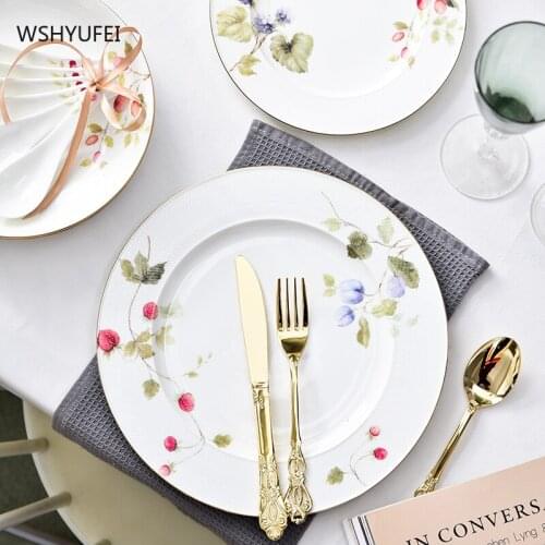 European and American exquisite household ceramic tableware, afternoon tea dessert steak plate, Chinese creative western food