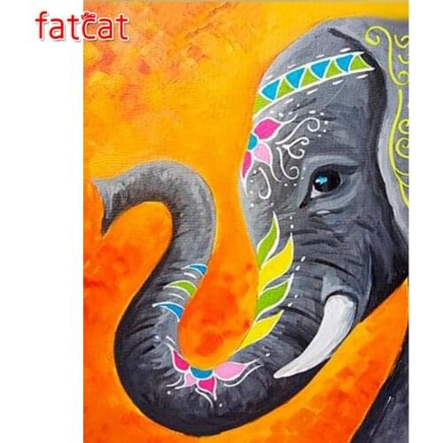 FATCAT Elephant animals 5d diy diamond painting kits full square round drill diamond embroidery sale wall decoration AE3040