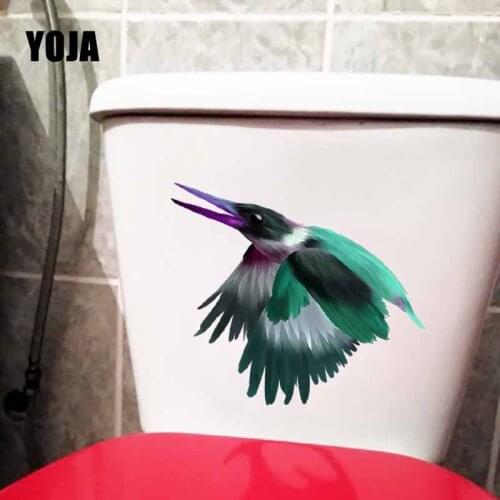 YOJA 22.6X19.8CM Intereting Wall Sticker Spread Its Wings To Fly Hummingbird Toilet Decal Home Decor Art Mural T5-0723