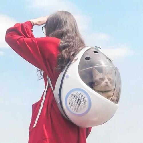 Cat Backpack Carrier For Cat Pet Nest Transportation Portable Outside Transparent Capsule One Bag For Two Purposes Pet Backpack