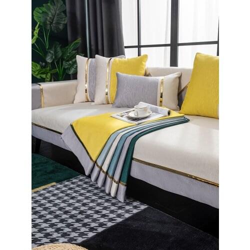 Leather sofa cushion protective cover cloth Anti-slip Sofa cover Four seasons chenille sofa cushion custom Corner sofa slipcover