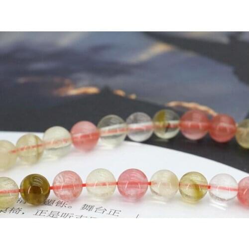 Ronde 6mm rose multicolore pastèque tourmaline perles en vrac 15 pouces bricolage mode en gros adapté pour les femmes faisant de