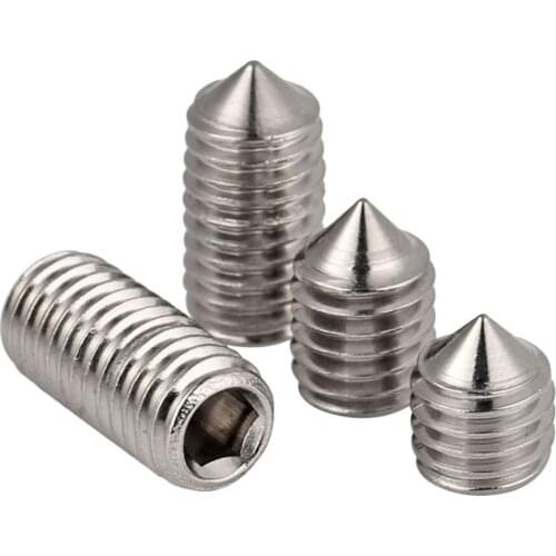5-50Pcs M3 M4 M5 M6 M8 M10 316 Stainless Steel Inner Hexagon Socket Allen Head Grub Cone Point Set Screw