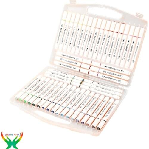 AIHAO marker 12/24/36/48 color hand-painted water ink quick dry marker round head smooth marker pen for children art supplies