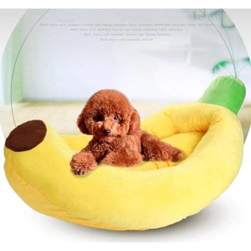 Cute Banana Dog Bed House Warm Pet Puppy Banana Cushion Dogs Portable Pet Mat Beds for Cats Kitten Soft Cama Gato Pet Products