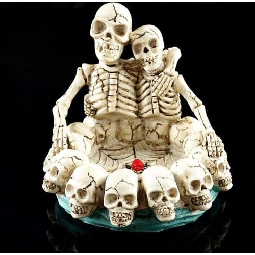 Moquerry Creative Resin Skull Ashtray Ornaments Ash Tray Personality Office Cigarette Ashtray Drop Home Decoration Accessories