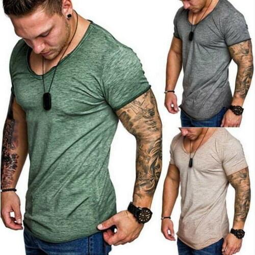 Men Summer T Shirt Shirt Blouse Tops Tops Fitness Casual Sports Short Sleeve