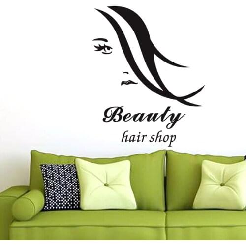 Hair Salon Sticker Beauty Salon Sex Girl Decal Haircut Posters Vinyl Wall Art Decals Decor Windows Decoration Mural M051
