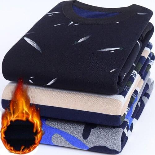 NIGRITY Autumn Winter New Mens Casual Knit Sweaters Plus Velvet Sweater Flannel New Pullovers Spandex O-Neck Male Brand Clothes