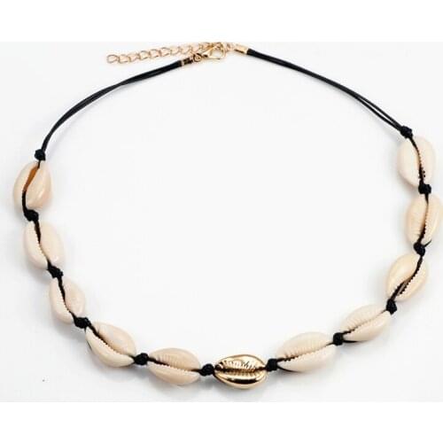 Fashion Gold Cowrie Shell Choker Necklace for Women Bohemian Natural Seashell Collares Summer Beach Jewelry Gift for VSCO Girls