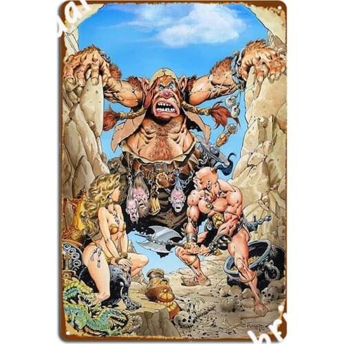 Cave Man And Cave Lady Metal Sign Painting Décor Home Vintage Wall Pub Tin Sign Poster