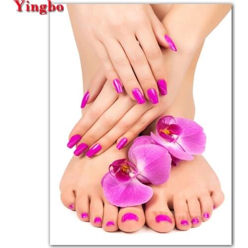 Full Square round 5D DIY Diamond Painting manicure fashion finger nail art beauty Cross Stitch diamond embroidery mosaic sale