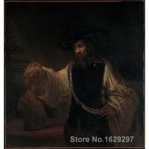 Portrait paintings Rembrandt van Rijns art reproduction Aristotle with a Bust of Homer hand painted High quality
