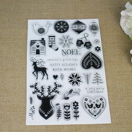 Christmas Rubber/silicone deer/Santa Claus Stamps Seal For Scrapbooking photo Craft Card making Album Decor clear stamp set