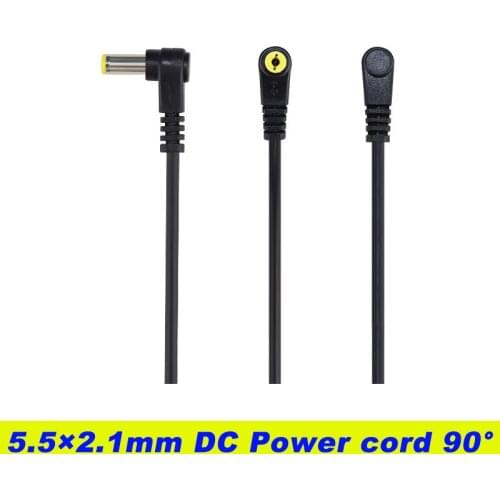 1pcs 0.5meter DC Power Plug L-shaped 5.5X2.1mm male Right Angle Single Head yellow fork Jack with Cord Connector Cable