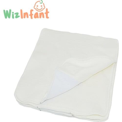 Wizinfant 5/10pcs 2 layers Square Tri Bamboo Cotton Liner Insert For Baby Cloth Diaper Nappy Natural Bamboo Washable