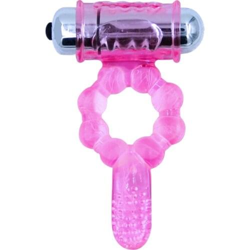 Tongue Penis Vibrator Ring Delay Ejacualtion Clitoris Stimulate Elastic Silicone Sex Toys for Men Cock Vibrating Ring