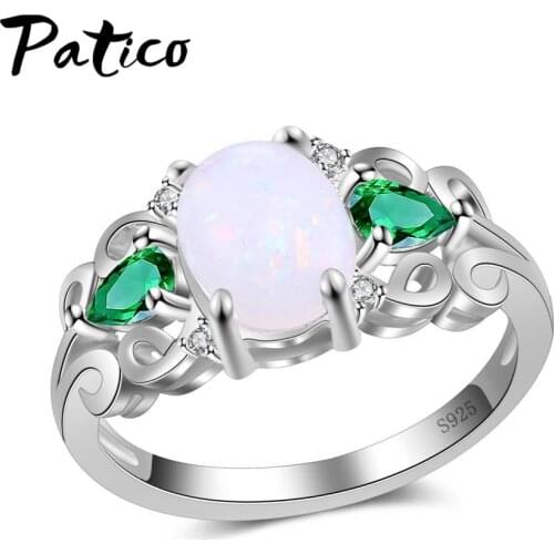 Big Sale White Fire Opal AAA Zirconia For Women Stamped 925 Sterling Silver Jewelry Rings Free Shipping Size 6 7 8 9 10