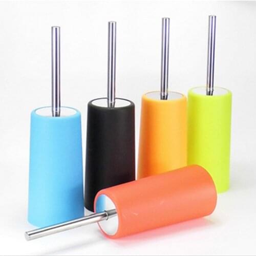 1PCS Stainless steel handle toilet brush hotel bathroom home kitchen cleaning plastic toilet brush