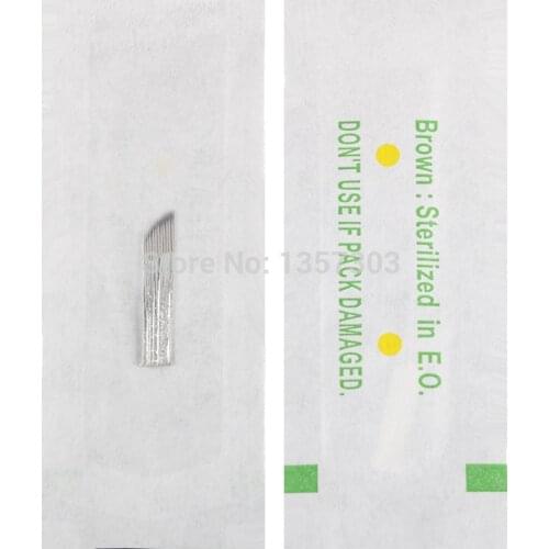 100 PCS 17 pin Tattoo Needles Eyebrow Permanent Makeup Tattoo Blade For 3D Embroidery Manual Microblading Pen